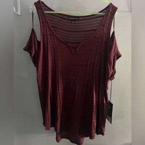 Open shoulder rock and republic shirt